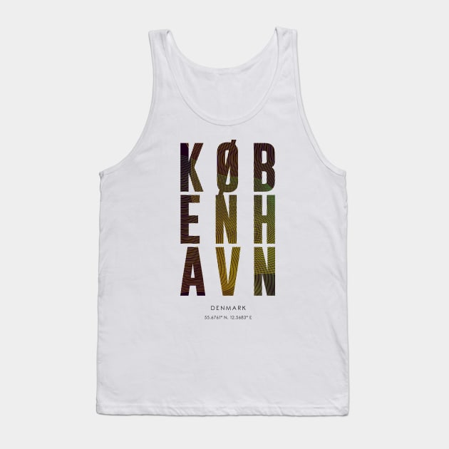 Kobenhavn, Copenhagen city typography Tank Top by StudioGrafiikka